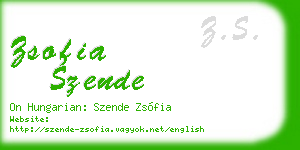 zsofia szende business card